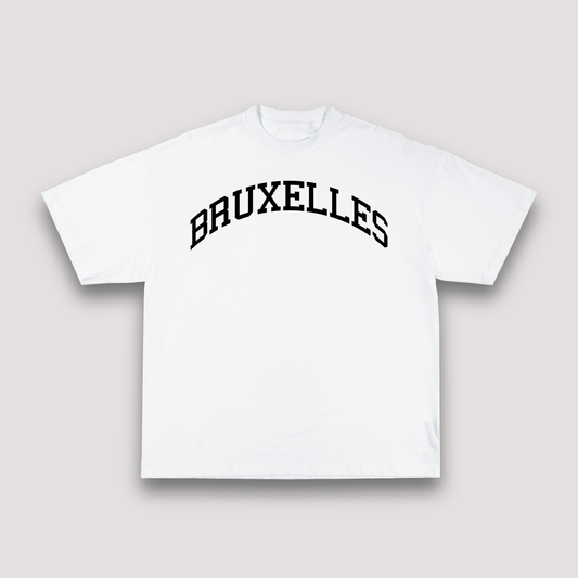T-shirt Oversize Bruxelles – Blanc & Noir | 100% Coton Bio Premium