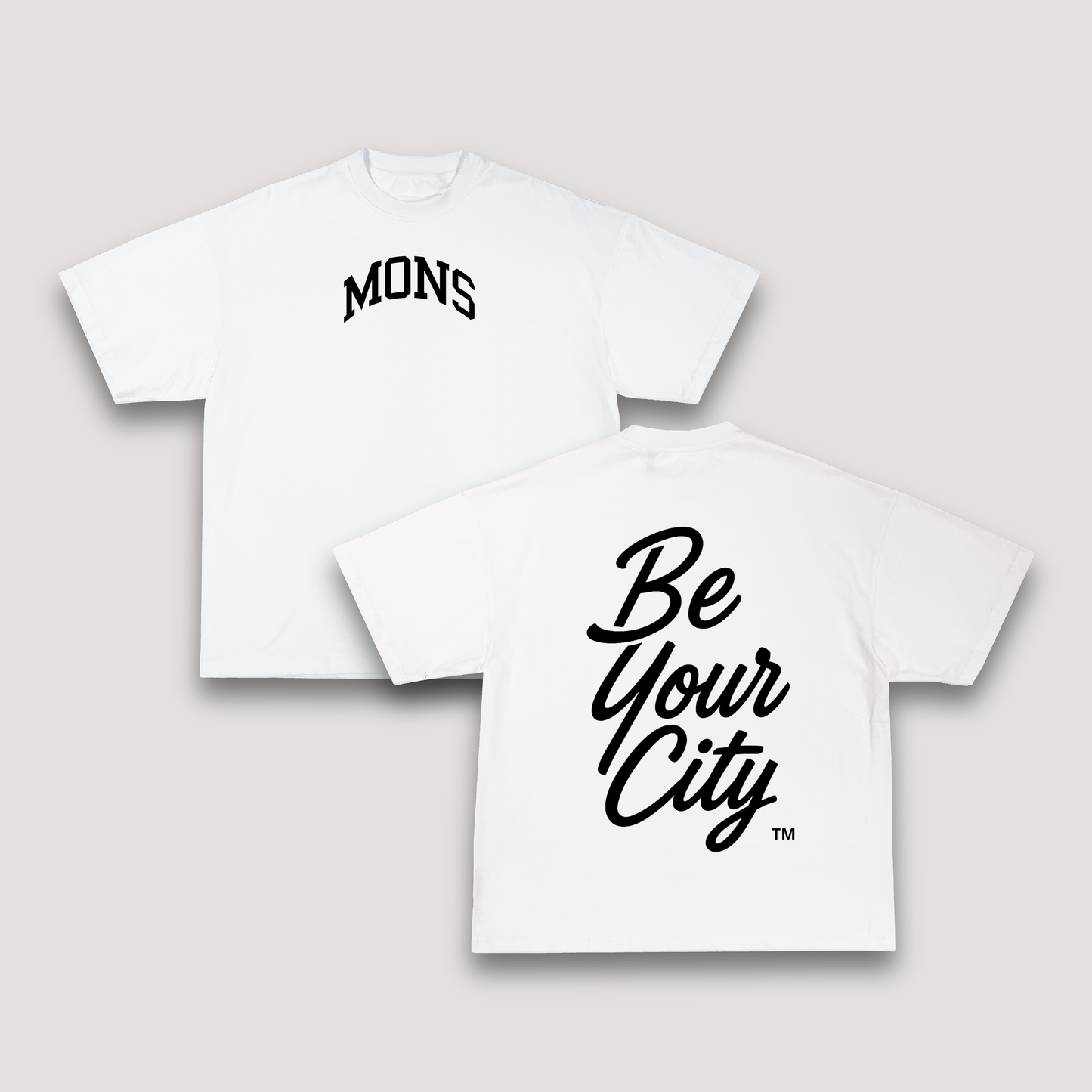 T-shirt Blanc & Noir Oversize Mons BYC | 100% Coton Bio Premium