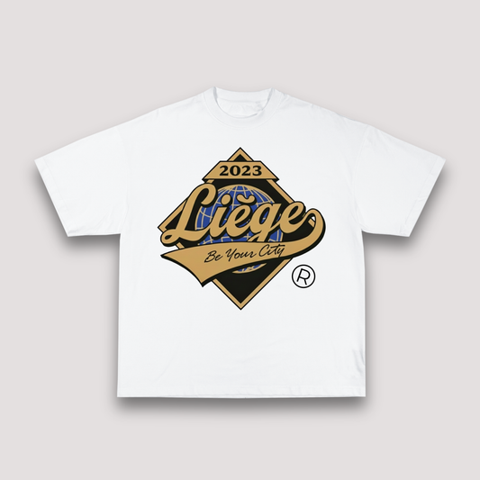 T-shirt Blanc Oversize Liège World | 100% Coton Bio Premium