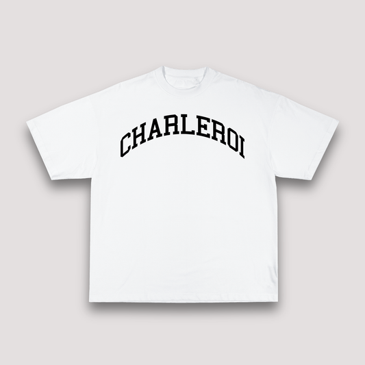 T-shirt Oversize Charleroi – Blanc & Noir | 100% Coton Bio Premium