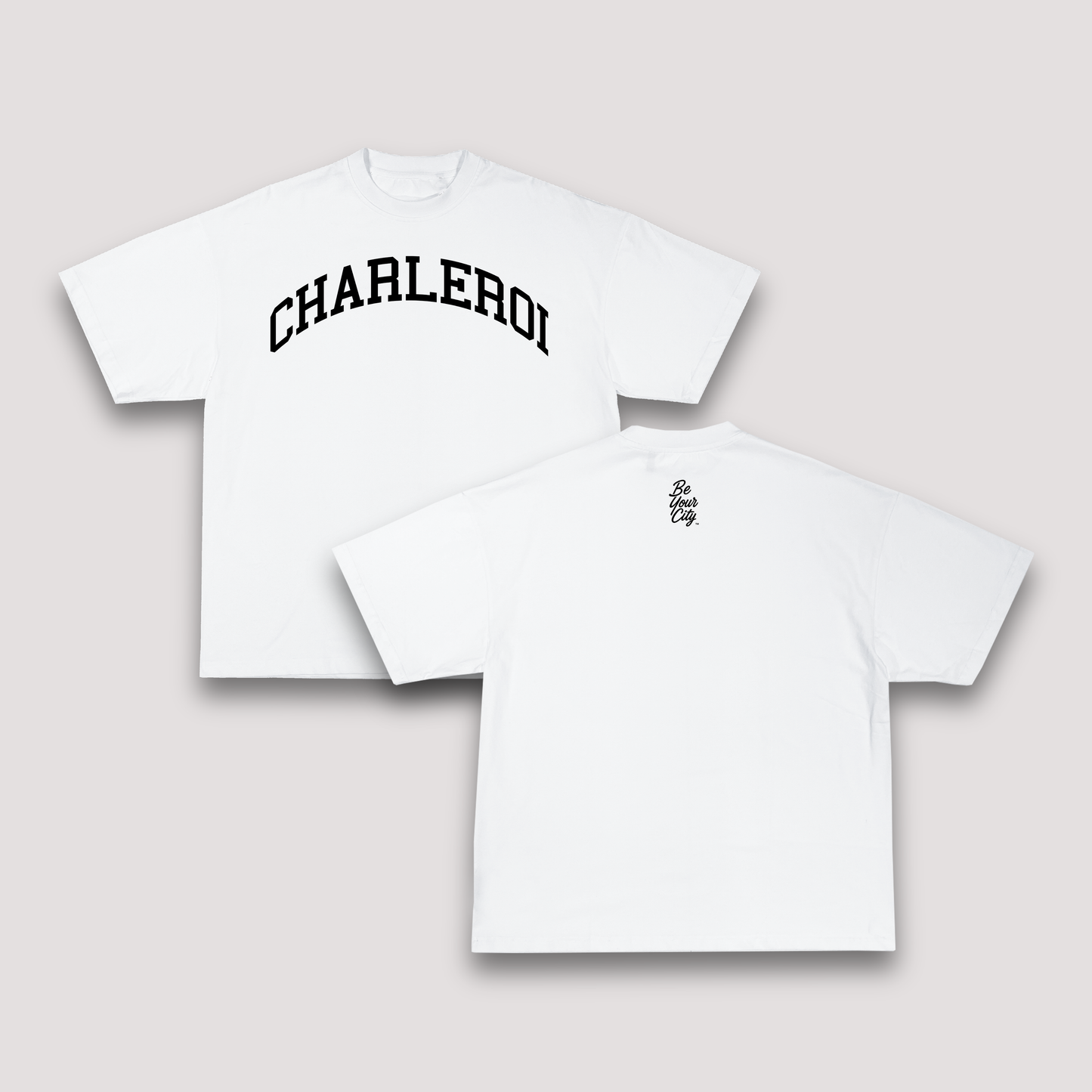 T-shirt Blanc Oversize Charleroi | 100% Coton Bio Premium