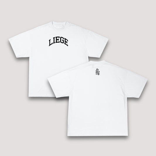 T-shirt Blanc Oversize Liège | 100% Coton Bio Premium