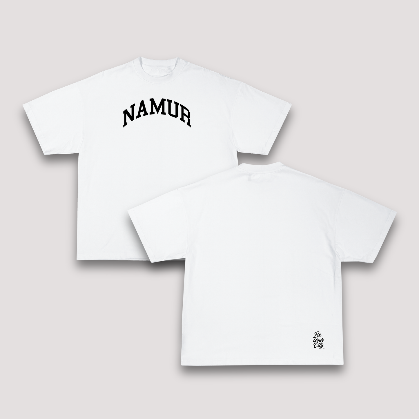 T-shirt Oversize Namur – Blanc & Noir | 100% Coton Bio Premium