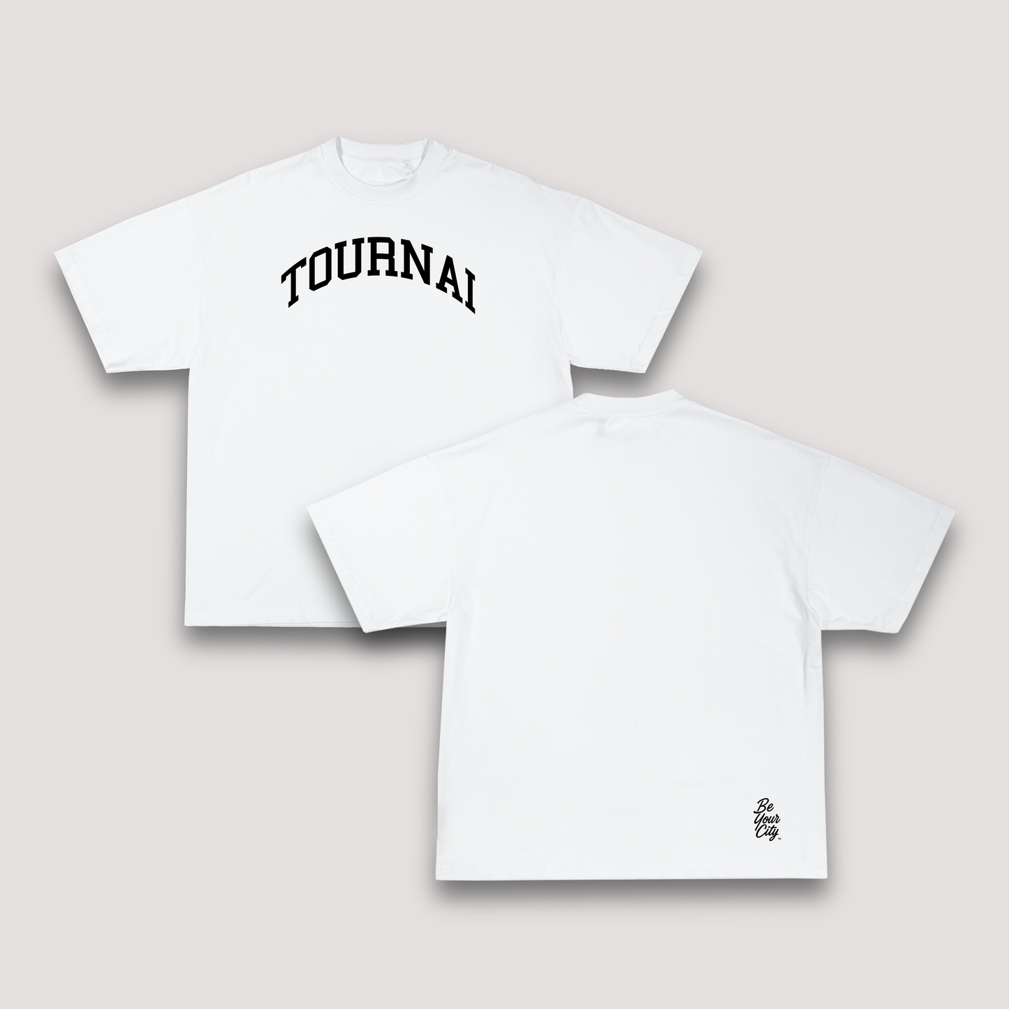 T-shirt Oversize Tournai – Blanc & Noir | 100% Coton Bio Premium