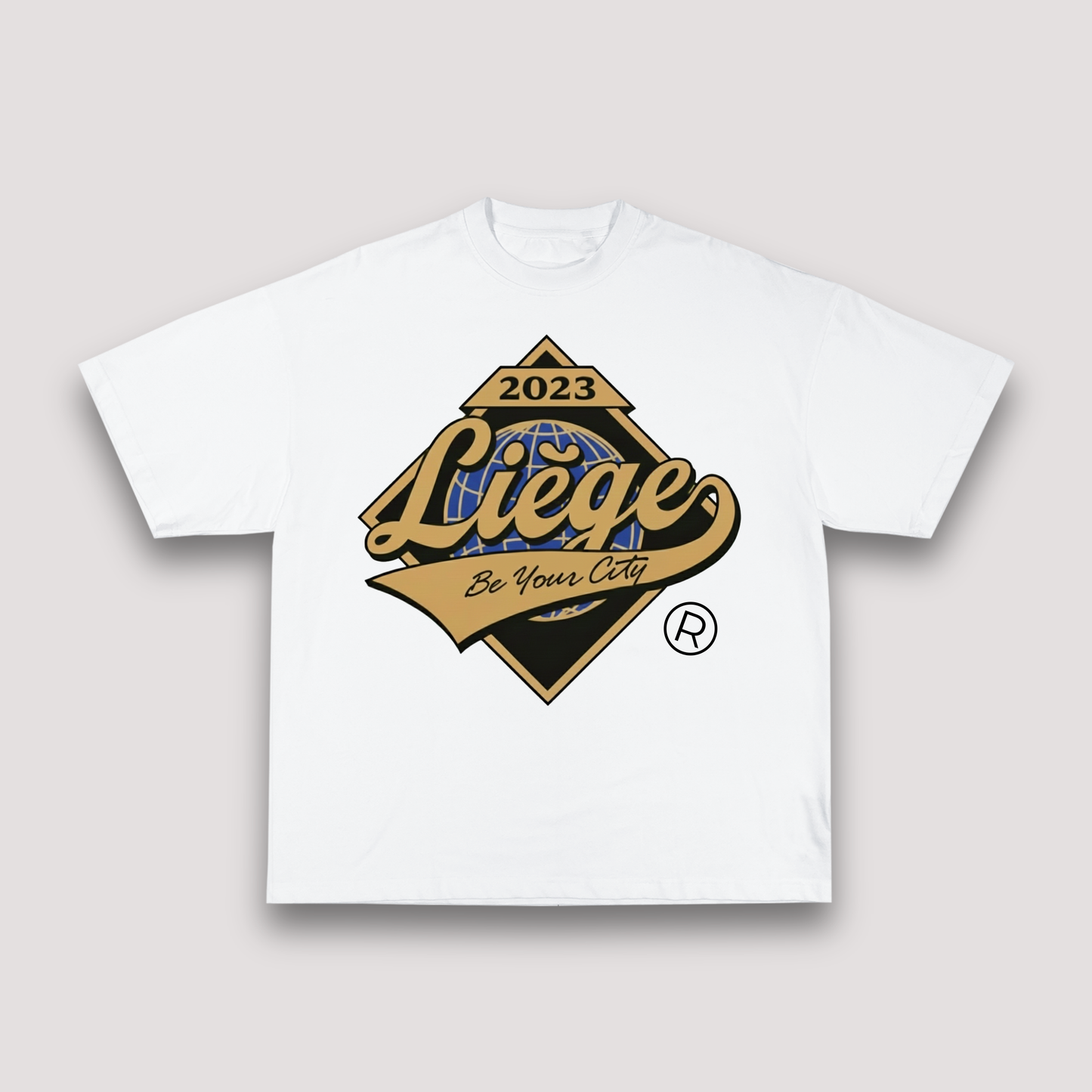 T-shirt Blanc Oversize Liège World | 100% Coton Bio Premium