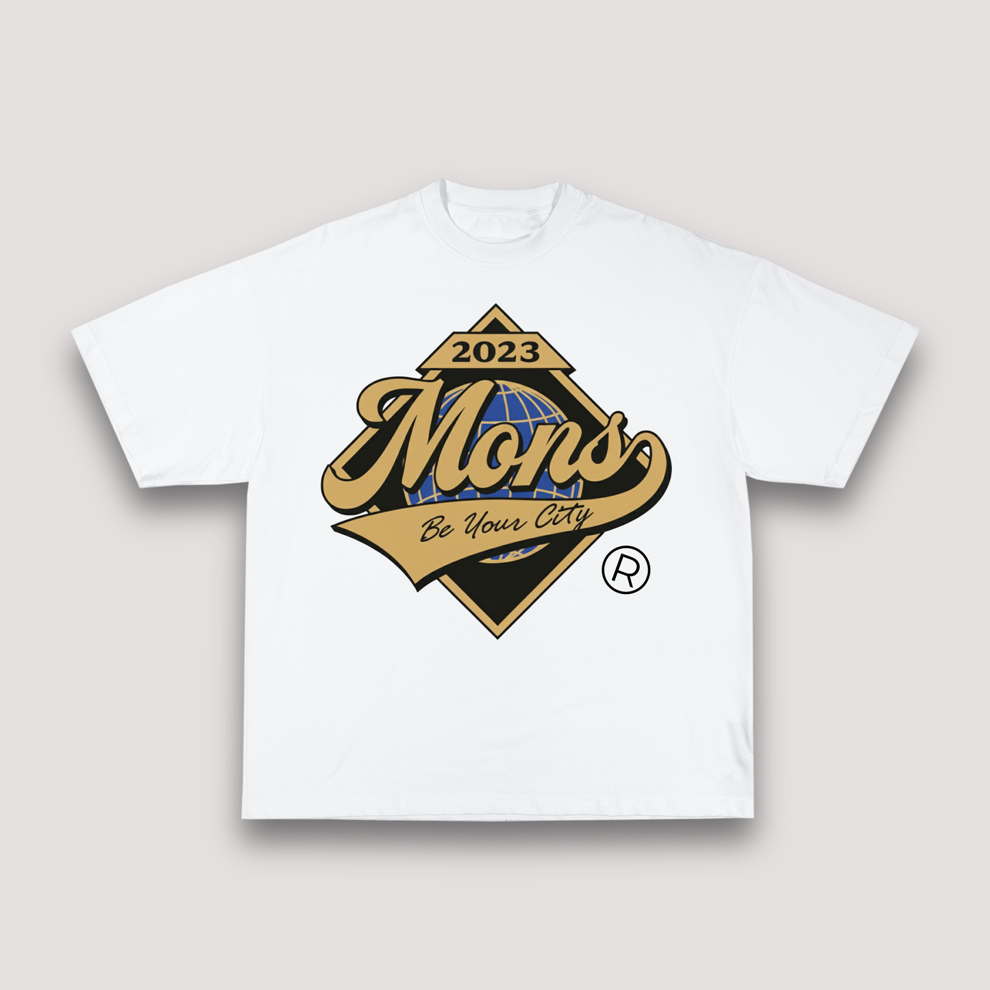 T-shirt Blanc Oversize Mons World | 100% Coton Bio Premium