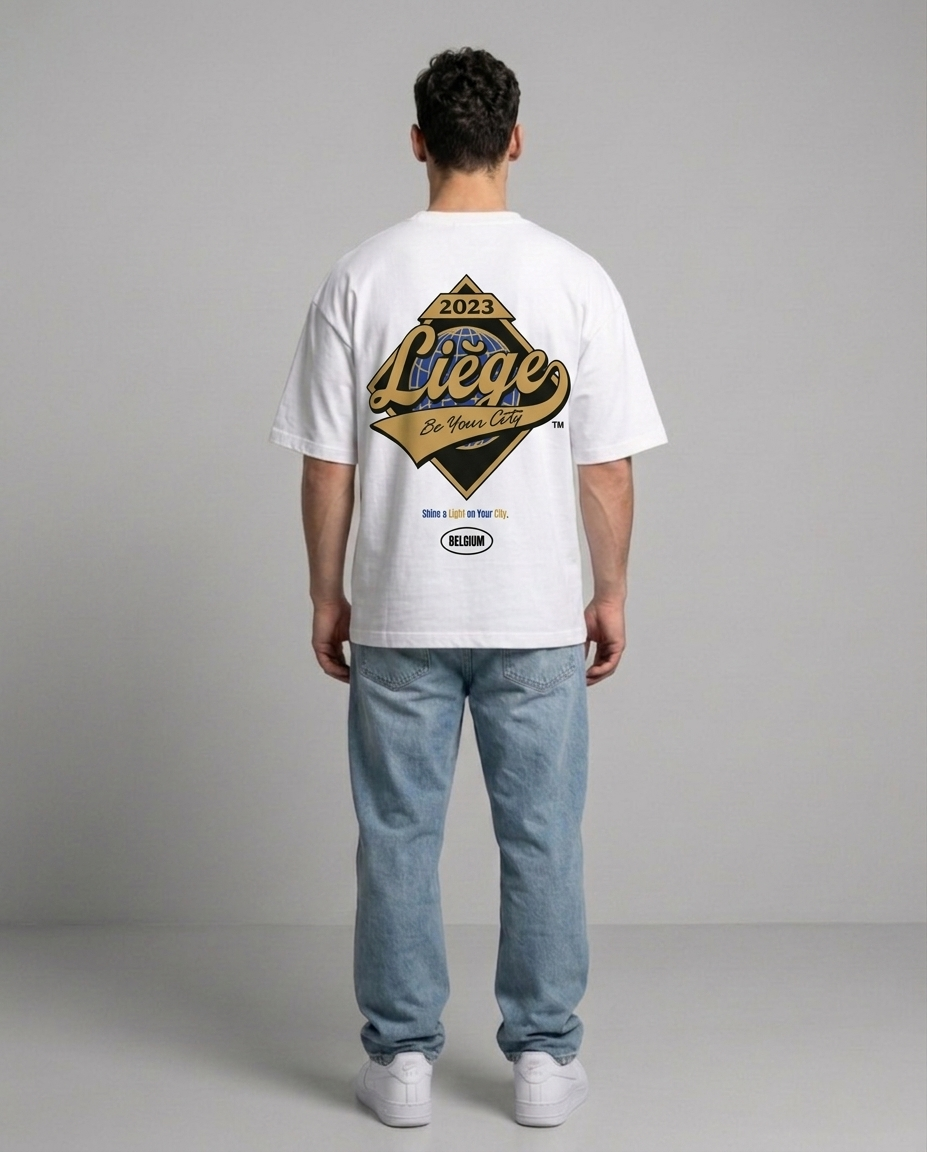 T-shirt Blanc Oversize Liège Shine | 100% Coton Bio Premium